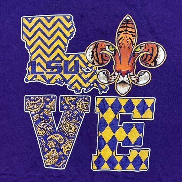 LSU Tigers eye of the tiger Mardi Gras school college team shirt XL New Orleans - Picture 3 of 3